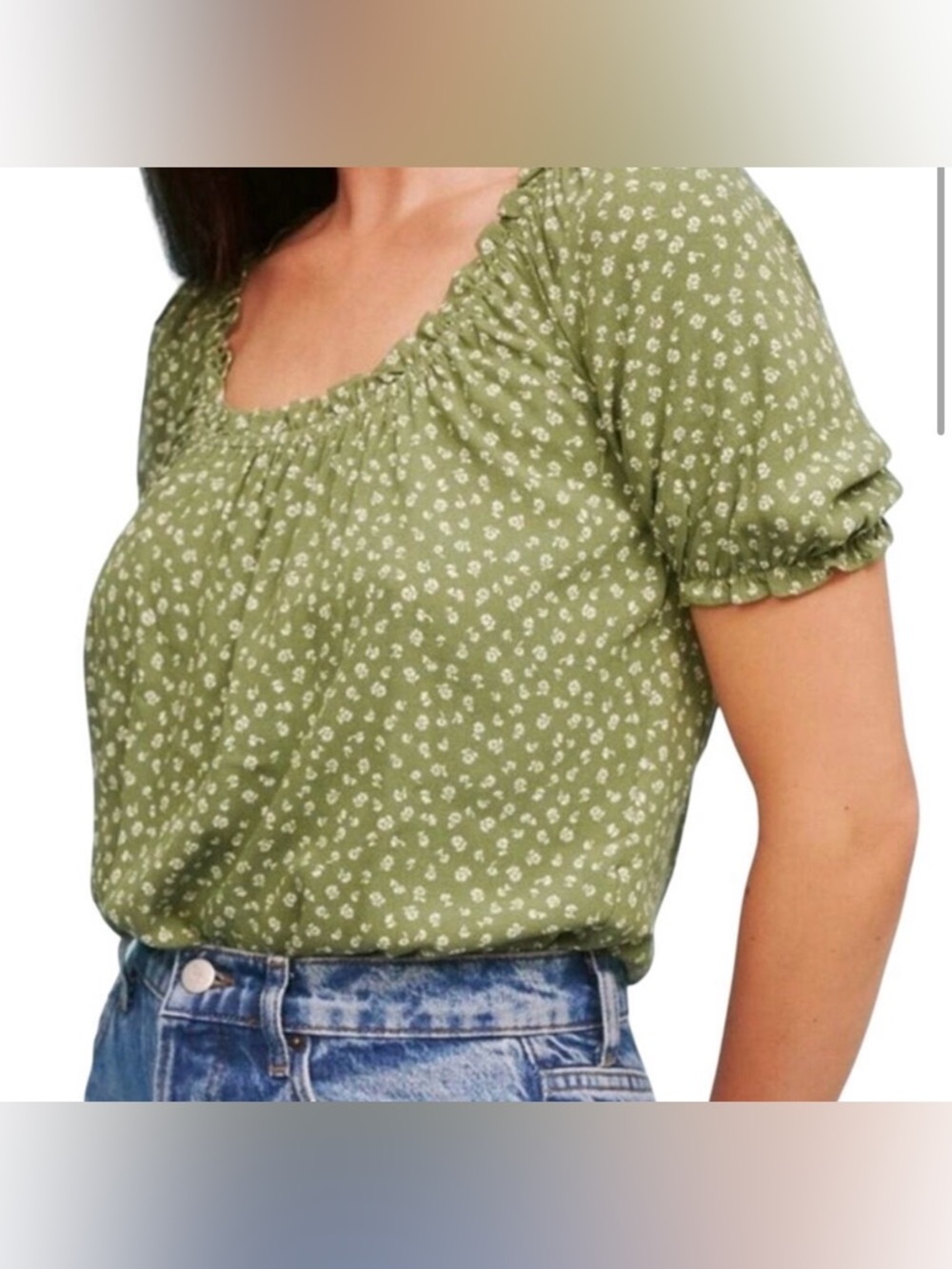 Reformation Green Cheyenne Top